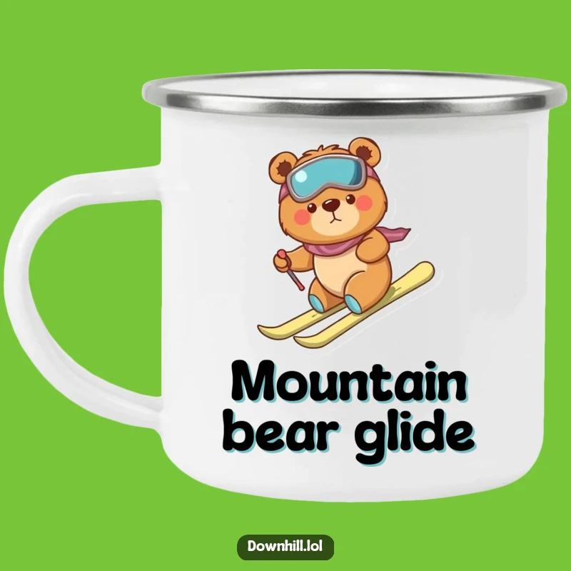 Funny Bear Skier Camping Mug - Durable Brave Cup for Outdoor Adventures