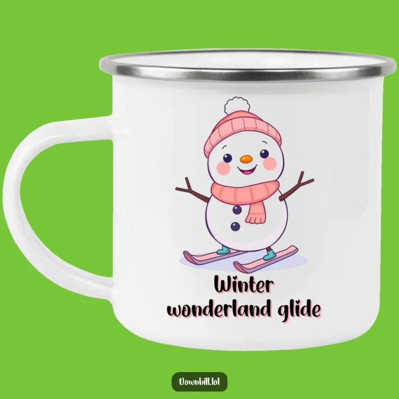 Funny Snowman Skier Camping Mug - Durable Wobbling Cup for Outdoor Laughs