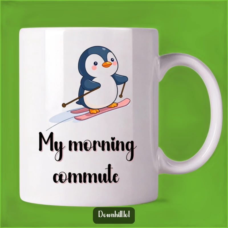 Funny Penguin Skier Mug - Adorable Cartoon Character Gift for Snow Lovers