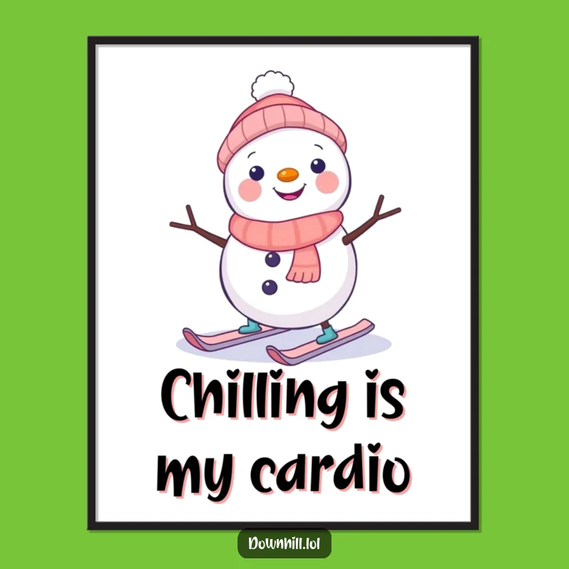 Free Printable Snowman Ski Wall Art - Funny Downloadable Decor for Winter Laughs