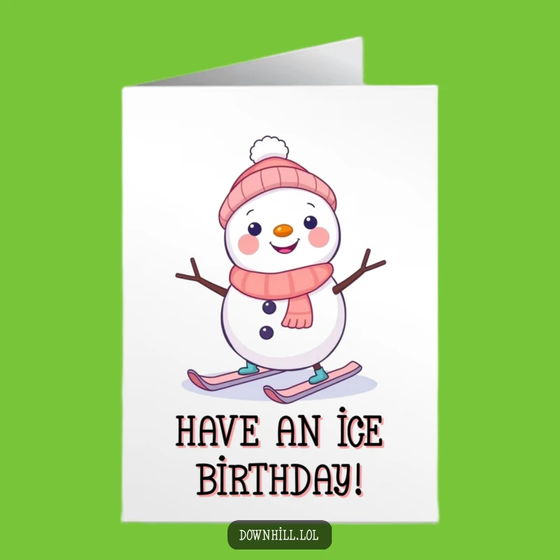 Free Printable Snowman Ski Wobble Birthday Card - Hilarious Downloadable Gift for Fun Lovers