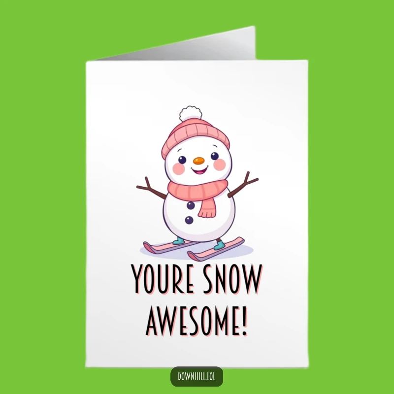 Free Printable Snowman Ski Congrats Card - Funny Downloadable Wobble-Worthy Achievement Gift