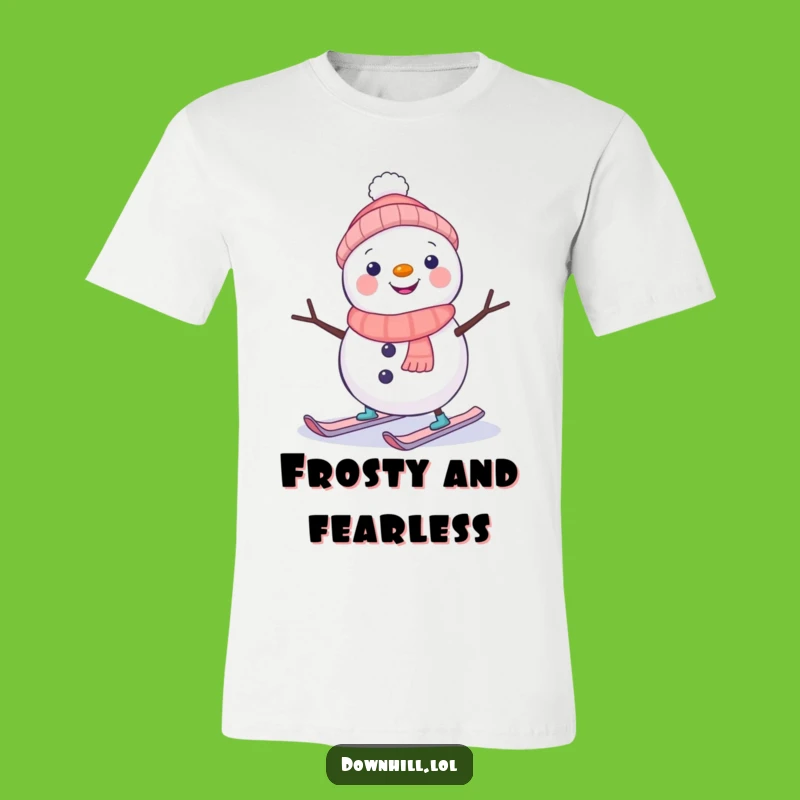 Funny Snowman Skier T-Shirt - Hilarious Wobbling Character for Winter Laughs
